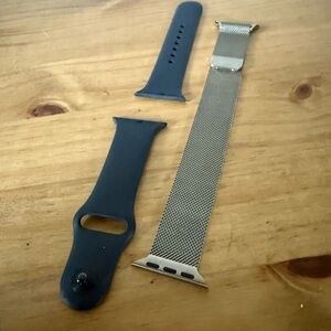 Interchangeable Apple Watch Bands - 40mm Black and Stainless SteelSilver
